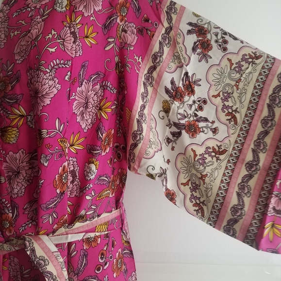 Electric Pink Floral Maxi Kimono/Robe/ Duster 1day ONLY⏬ - Picture 6 of 11